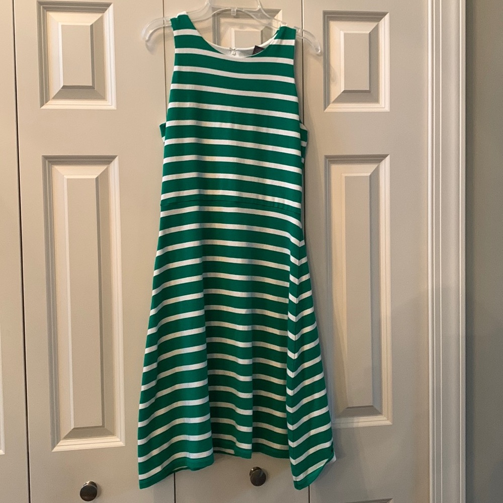 Ann Taylor green and white stripe dress size 4